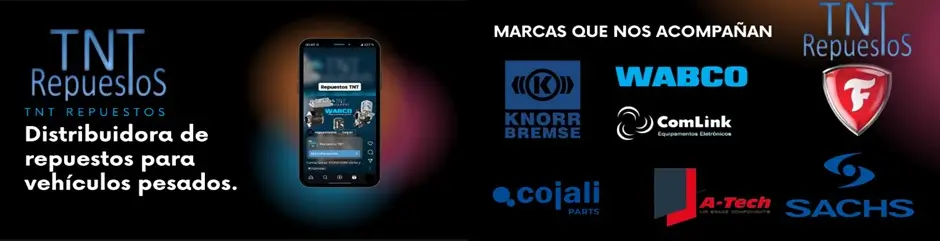 Imagen con las marcas: Knorr-Bremse, Wabco, Firestone, Comlink equipamientos electronicos, Cojali parts, A-Tech, Sachs