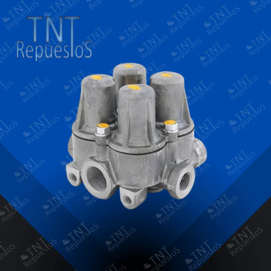 Cuatro circuitos tipo Knorr. Reemplaza: I76633 - AE4170 / I70615 / I76633 / I85982 / I86922 / I89408 / I95503 / I98088 / II14296 / II15587 / II5588 / II17191 / II17791 / II31310 / II35202 / II38276 / II38282 / K022730 / K033400 / K035952